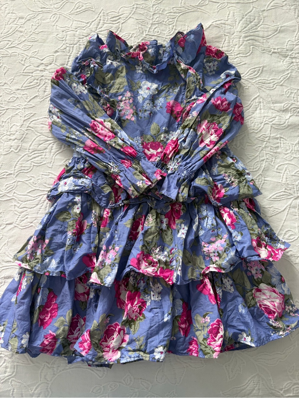 Janie and Jack 4T Girls Floral Ruffle Tiered Dress